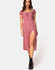Image de Milla Dress in Ditsy Rose Red Silver