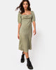 Image de Millo Midi Dress in Satin Ditsy Rose Sage