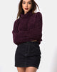 Image of Mini Broomy Skirt in Black with White Stitch