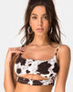 Image de Misda Crop Top en peau de vache marron et blanc