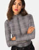 Image de Molaka Bodice High Neck en Charles Check Grey