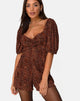 Image de Monali Playsuit in Crinkle Ditsy Leopard Orange