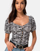Image de Monda Crop Top in Classic Zebra