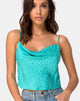 Image de Mordes Top in Satin Ditsy Rose Blue