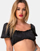 Image de Morgan Crop Top in Satin Black