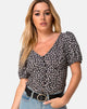 Image de Moria Top in Ditsy Rose Black