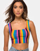 Image de Mucell Crop Top in New Vertical Mixed Stripe