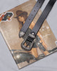 Image de la ceinture Western Vintage noire avec boucle en argent