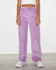 Image de pantalon parallèle en velours côtelé lilas