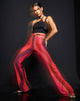Pantalon évasé Zola, orange solarisé et rose