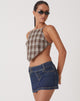 Image de Motel X Olivia Neill Wibi Top in Check Tan Brown