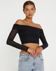 image de Nagini Bardot Crop Top in Black