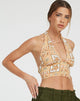 image de Nanda Crop Top in Picnic Print Brown