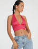 image de Nanda Crop Top in Satin Zebra Hot Pink