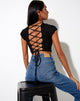 Image de Natka Crop Top in Rib Black