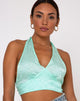 Image de Naya Crop Top in Satin Zebra Aquamarine