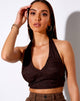 Image de Naya Crop Top in Satin Zebra Bitter Chocolate