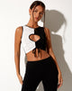 Image de Nida Crop Top in Crepe Black and White