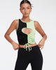 image de Nida Crop Top in Crepe Black and Lime