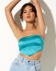 Image de Nolda Crop Top in Satin Aqua Blue