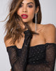 Image de Nomi Bodice Off The Shoulder en Net Crystal Black