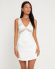 Image de Mini robe Oksana en satin ivoire