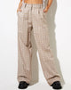 Image de Onfal Wide Leg Trouser in Taupe Check