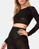 Image de Boro Crop Top in Croc Flock Black