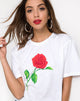 Image of Oversize Basic Tee in White with Rose