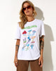 Image de Oversize Basic Tee in White Champignons