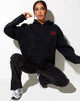 Image de Oversize Hoodie en noir Angel Energy Light Red Embro