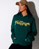 Image de Oversize Hoody en vert bouteille Too Many Feelings