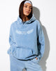 Image de Oversize Hoodie in Washed Blue Angel Energy Wings