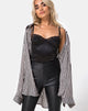 Image de la chemise Oxford en Mini Pinstripe Noir et Nude