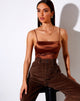 Image de Ozka Crop Top in Satin Chocolate