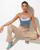 Image de Ozka Crop Top in Satin Blue