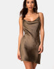 Image de Paiva Slip Dress in Satin Khaki