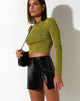Image de la mini-jupe Pelma en croc PU noir