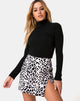 Image de la mini-jupe Pelmet en Mono Animal Grey White