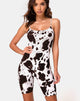 Image de Phia Unitard en peau de vache marron et blanc