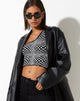 Image de Pipon Crop Top in Optic Monochrome Square Black and White