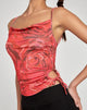 Top Cami Pratiba, rouge pétale de rose