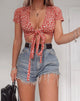 Image de Bilen Top en Ditsy Rose Red and Silver