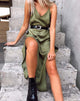 Image de la robe Hime en satin Cheetah Khaki
