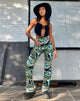 image de Zoven Flare Trouser in Warped Zebra Blue