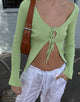 Image de MOTEL X JACQUIE Sujata Cardi en tricot côtelé Pastel Lime