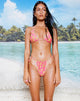Image de MOTEL X BARBARA Top de bikini Pami en rose chaud à fleurs de plage des années 90