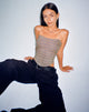Image de Kayashi Corset Top in Micro Brown Check