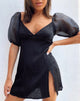 Image de la robe Espera en satin Cheetah Black