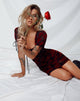 Image de la robe Guenetta en rose rouge romantique Flock